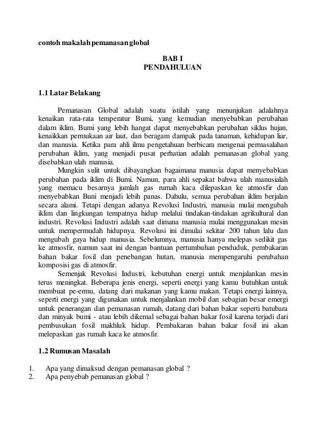 Contoh Teks Laporan Hasil Observasi Tentang Pemanasan