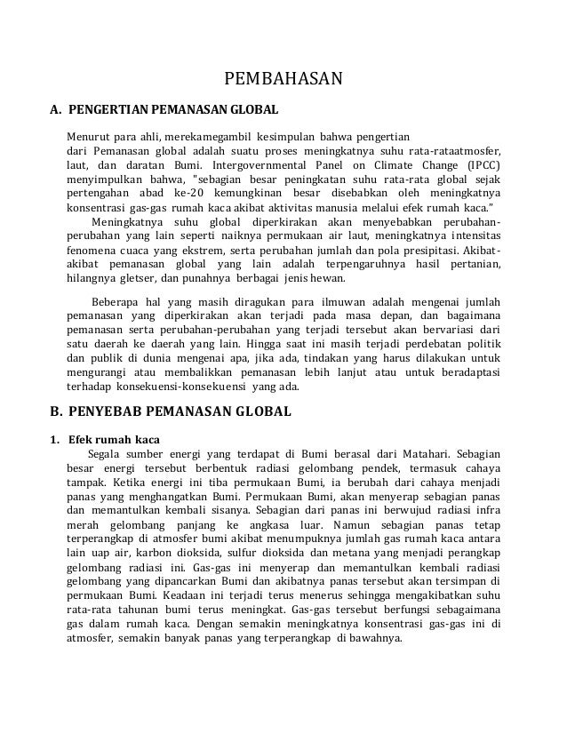 Contoh makalah pemanasan global