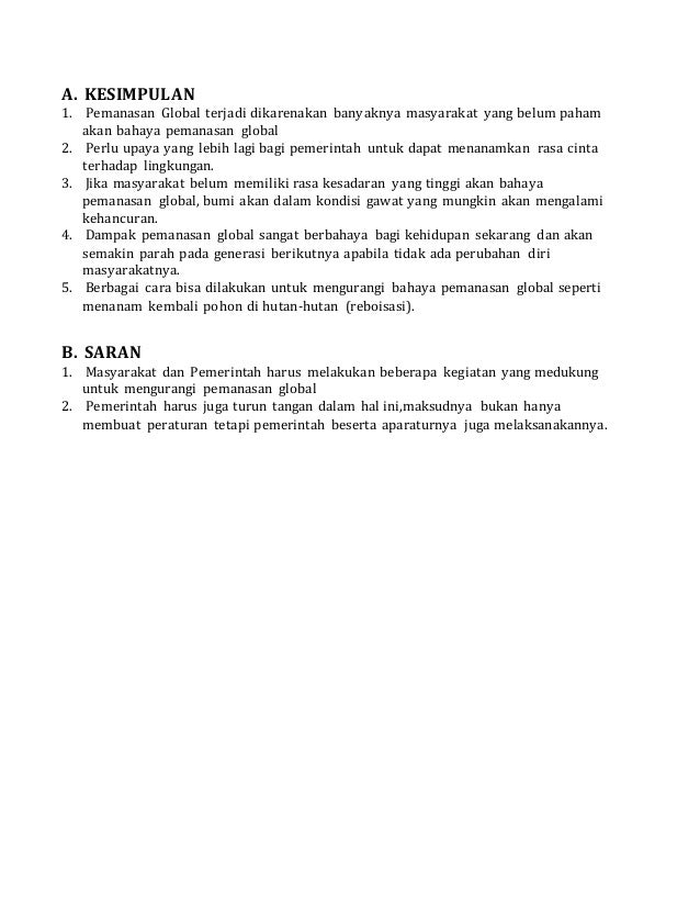 Contoh Makalah Pemanasan Global