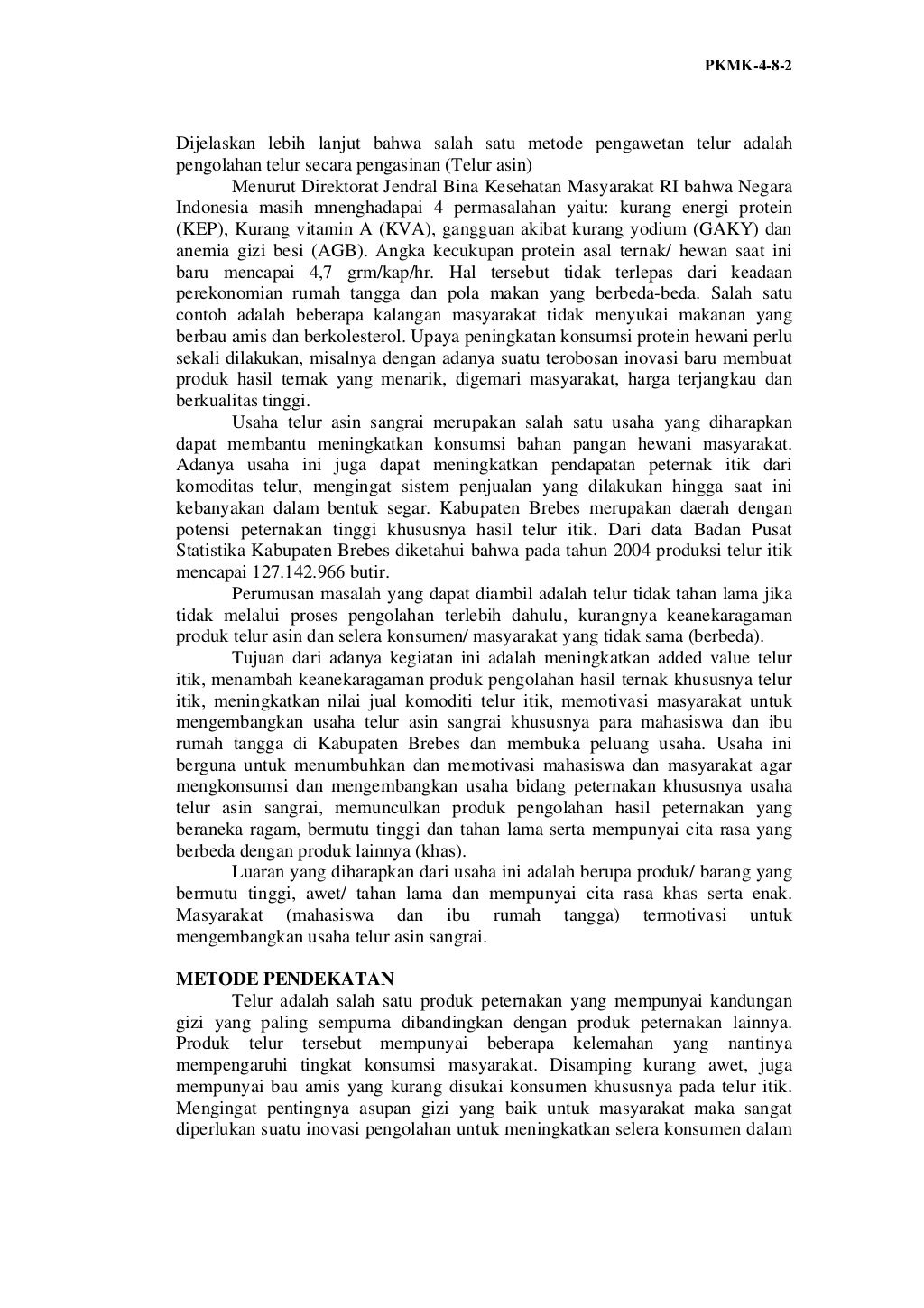 Contoh Makalah Program Kreativitas Mahasiswa