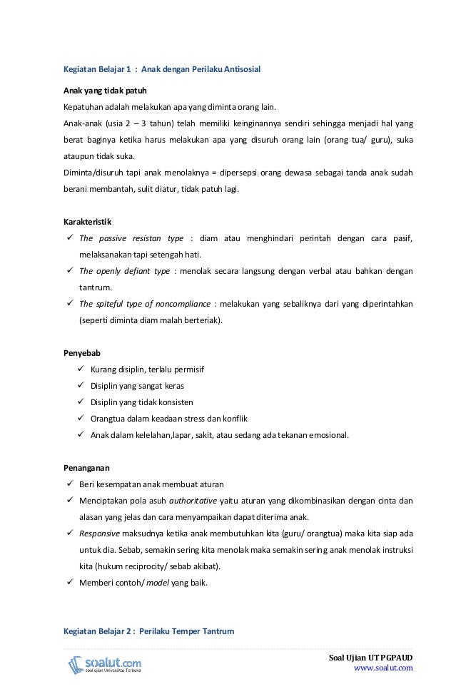 Contoh Makalah Ut Pgpaud Paud4208 Penanganan Anak Berkelainan