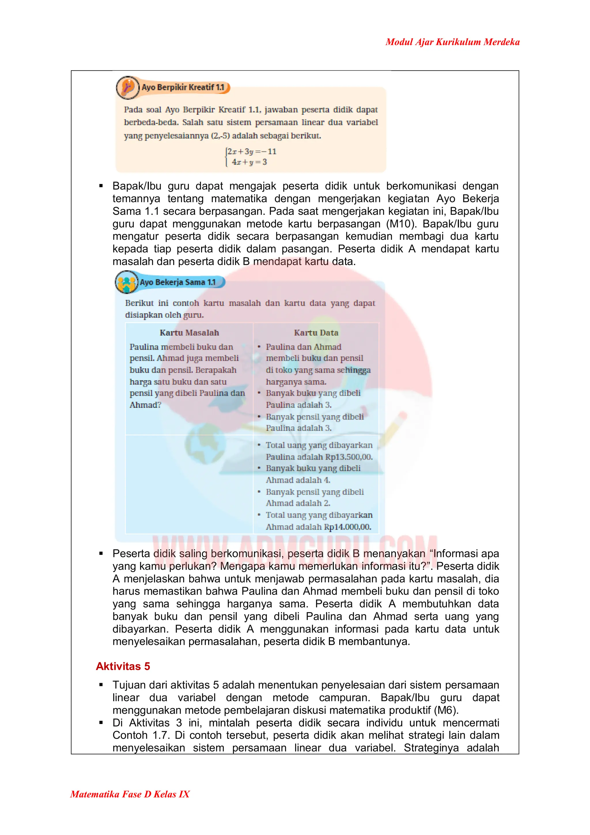 Modul Ajar Matematika Kelas 9 Kurikulum Merdeka | PDF