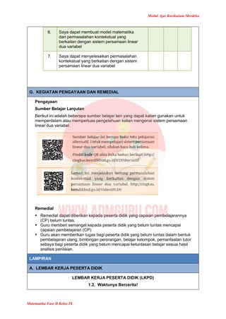 Modul Ajar Matematika Kelas 9 Kurikulum Merdeka | PDF