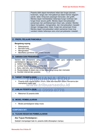 Modul Ajar Matematika Kelas 9 Kurikulum Merdeka | PDF