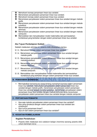 Modul Ajar Matematika Kelas 9 Kurikulum Merdeka | PDF