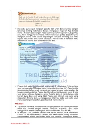 Modul Ajar Matematika Kelas 9 Kurikulum Merdeka | PDF