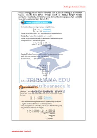 Modul Ajar Matematika Kelas 9 Kurikulum Merdeka | PDF