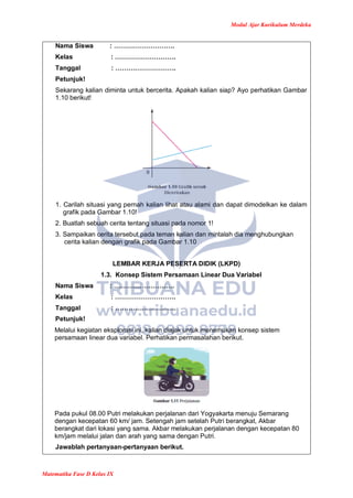 Modul Ajar Matematika Kelas 9 Kurikulum Merdeka | PDF