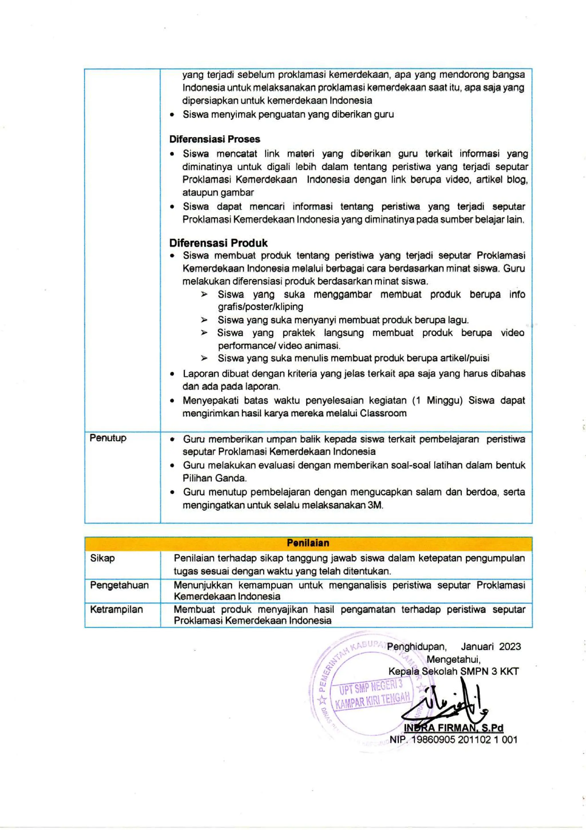 Contoh modul ajar IPS berdiferenasiasi SMP | PDF