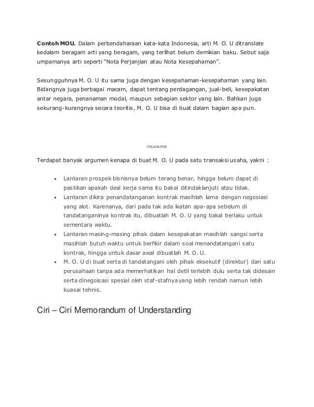 perusahaan contoh mou pdf Contoh mou perusahaan contoh mou pdf Contoh mou