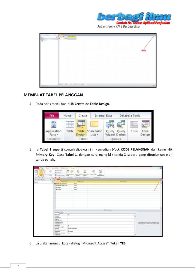 Contoh ms. access aplikasi penjualan