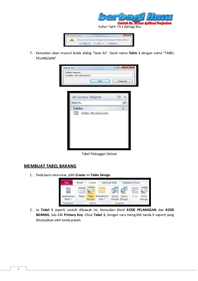 Contoh ms. access aplikasi penjualan