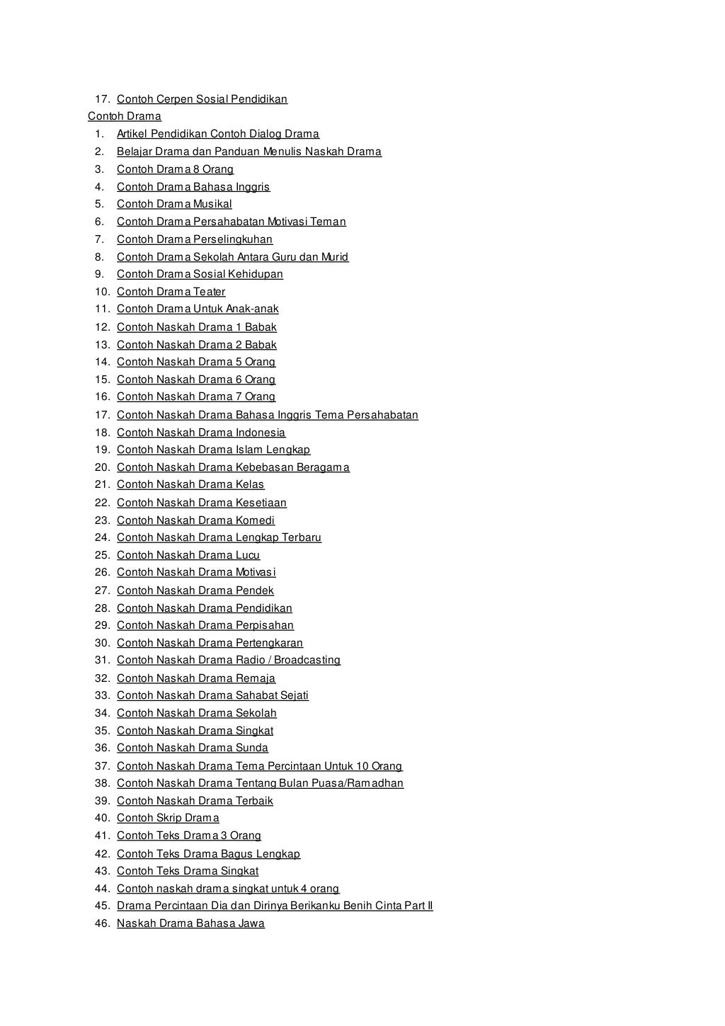 Contoh naskah drama lengkap Contoh naskah drama lengkap