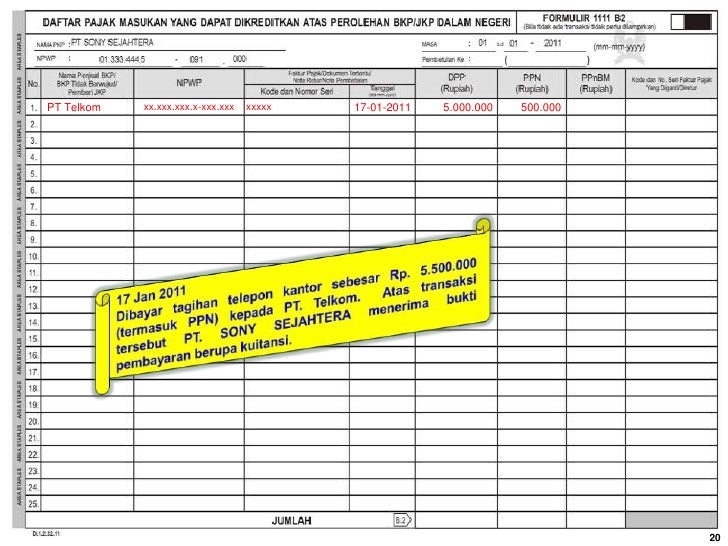 Contoh Ngisi Spt Ppn 1111