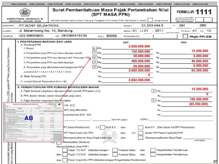 Contoh Ngisi Spt Ppn 1111