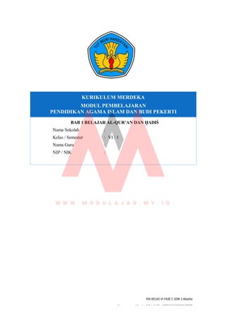 Modul Ajar Pai Kelas 6 Kurikulum Merdeka Pdf