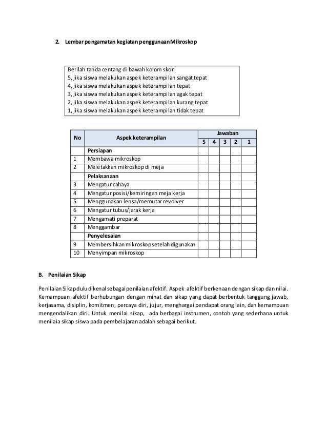 Contoh Penerapan Penilaianautentik Dalampembelajaran Ipa