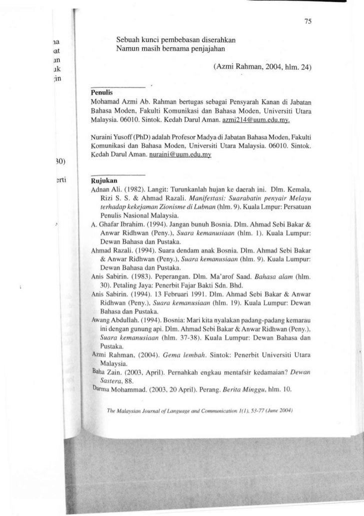 Contoh penulisan artikel format apa (pusi perang)