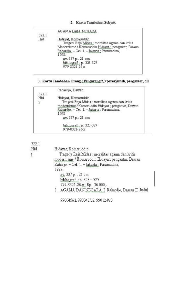 Contoh penulisan katalog