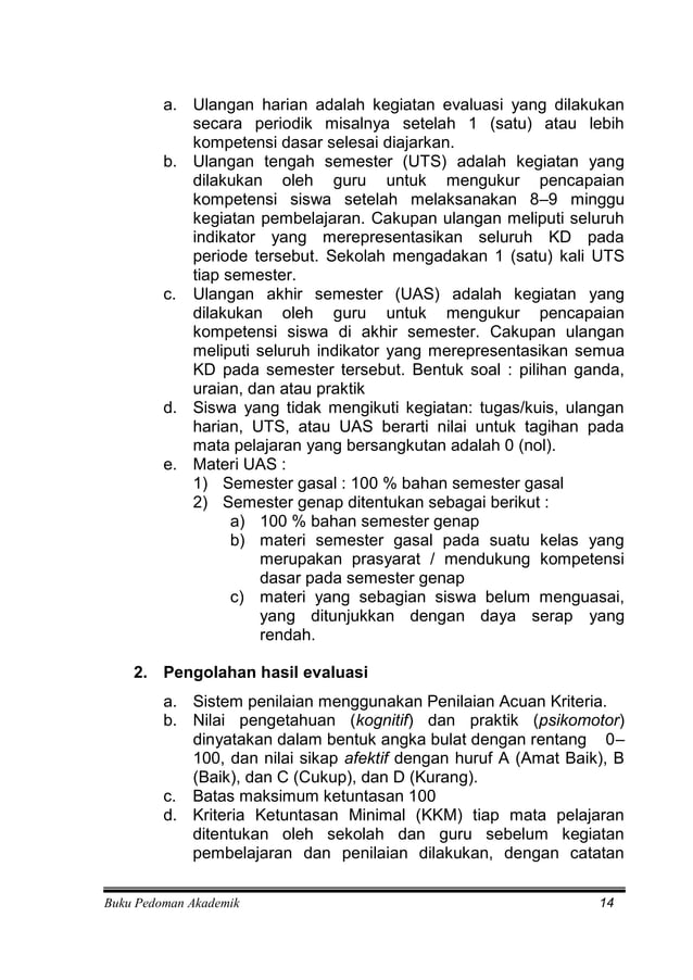 Contoh peraturan akademik