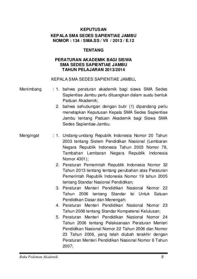kelas contoh perpisahan 9 surat Contoh peraturan akademik