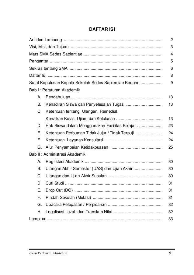 Contoh peraturan akademik Contoh peraturan akademik