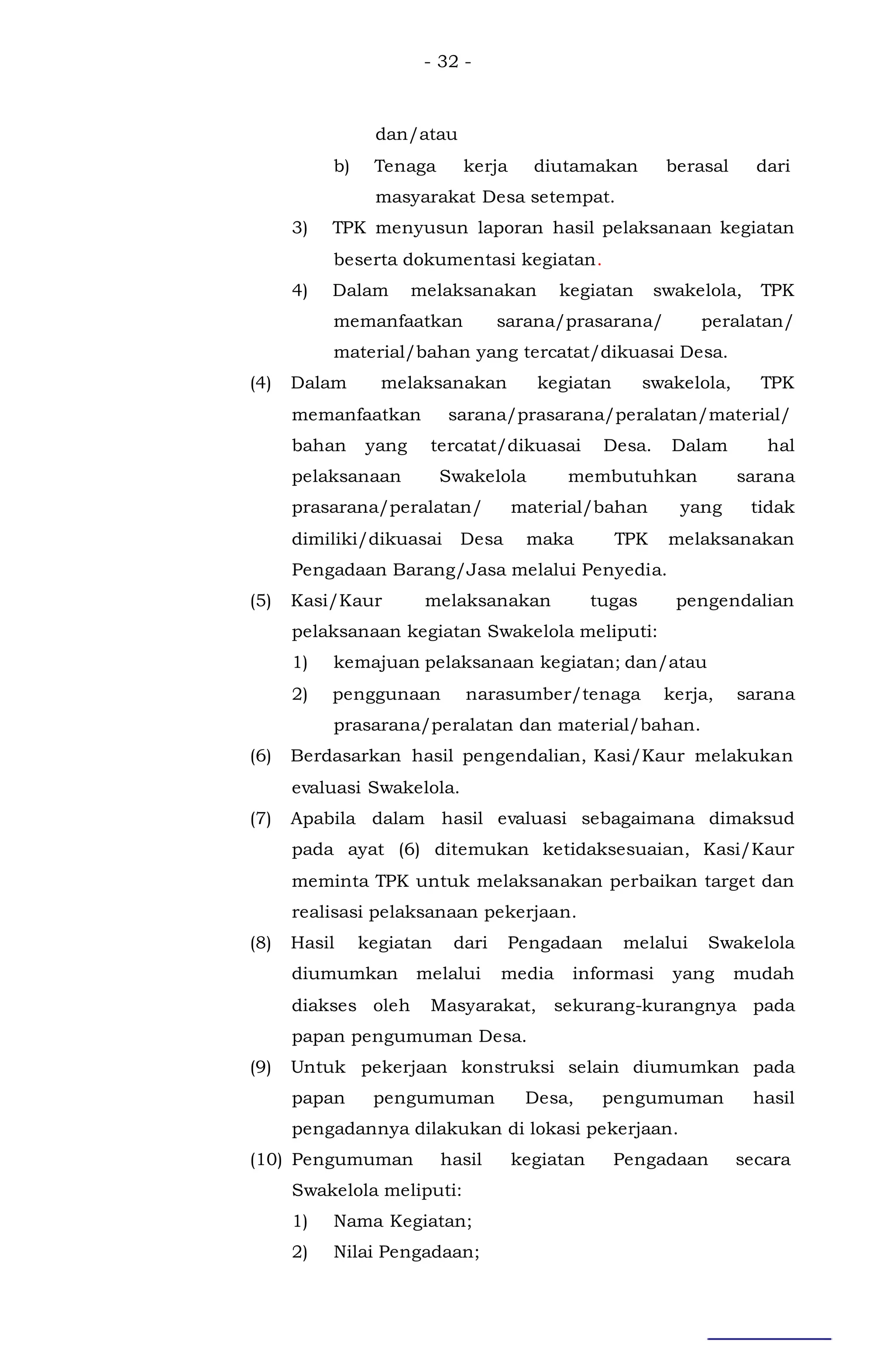 Contoh peraturan bupati ttg pengadaan barang dan jasa di desa terbaru | DOC