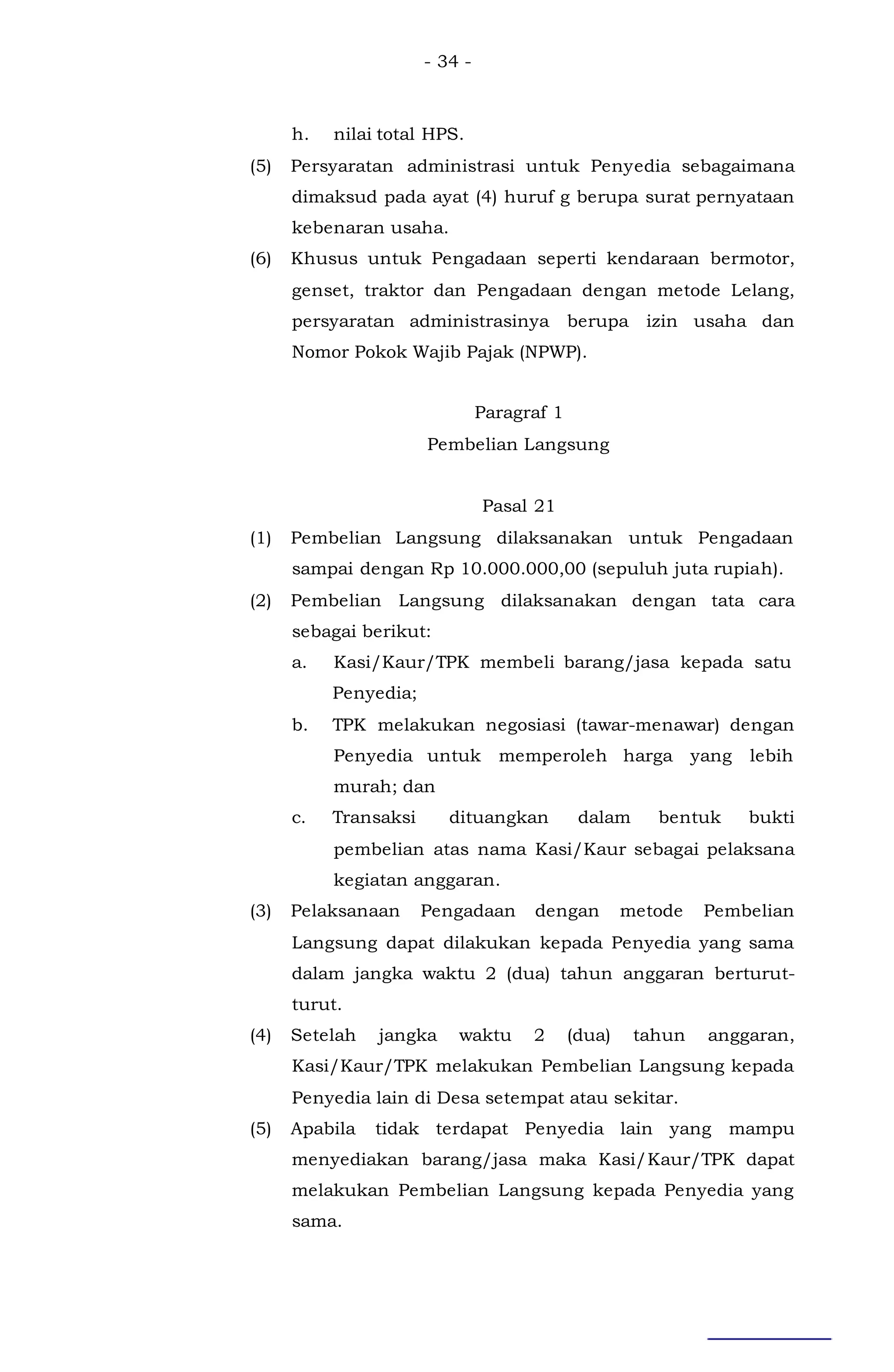 Contoh peraturan bupati ttg pengadaan barang dan jasa di desa terbaru | DOC