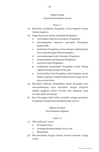 Contoh peraturan bupati ttg pengadaan barang dan jasa di desa terbaru | DOC