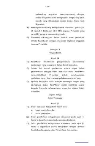 Contoh peraturan bupati ttg pengadaan barang dan jasa di desa terbaru | DOC