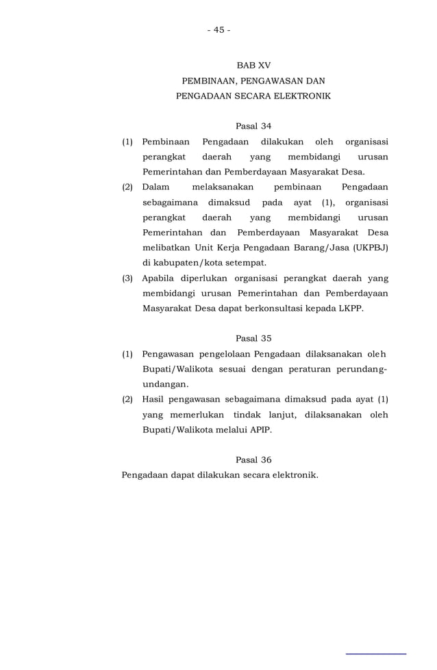 Contoh peraturan bupati ttg pengadaan barang dan jasa di desa terbaru | DOC