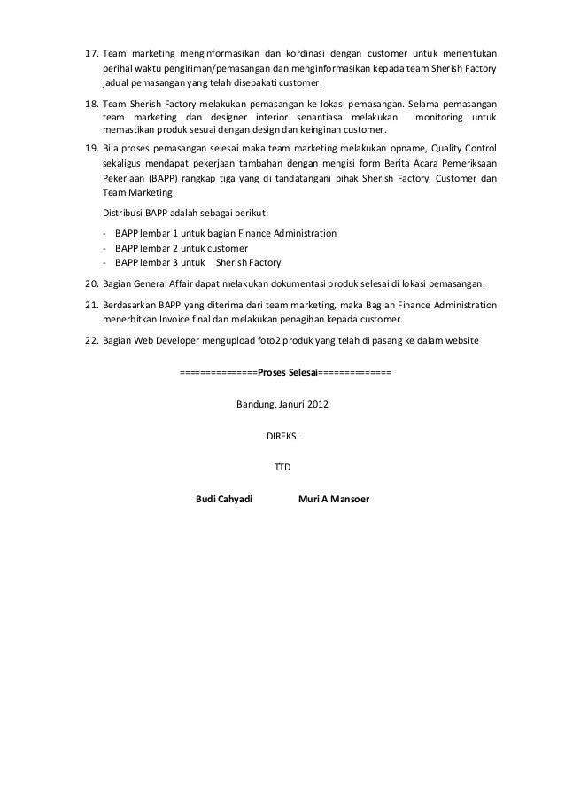 Contoh peraturan perusahaan bucah