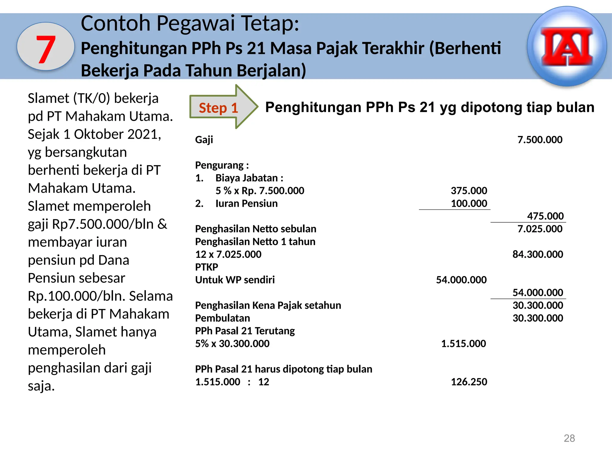 contoh Perhitungan PPh Pasal 21 Pegawai Tetap.pptx