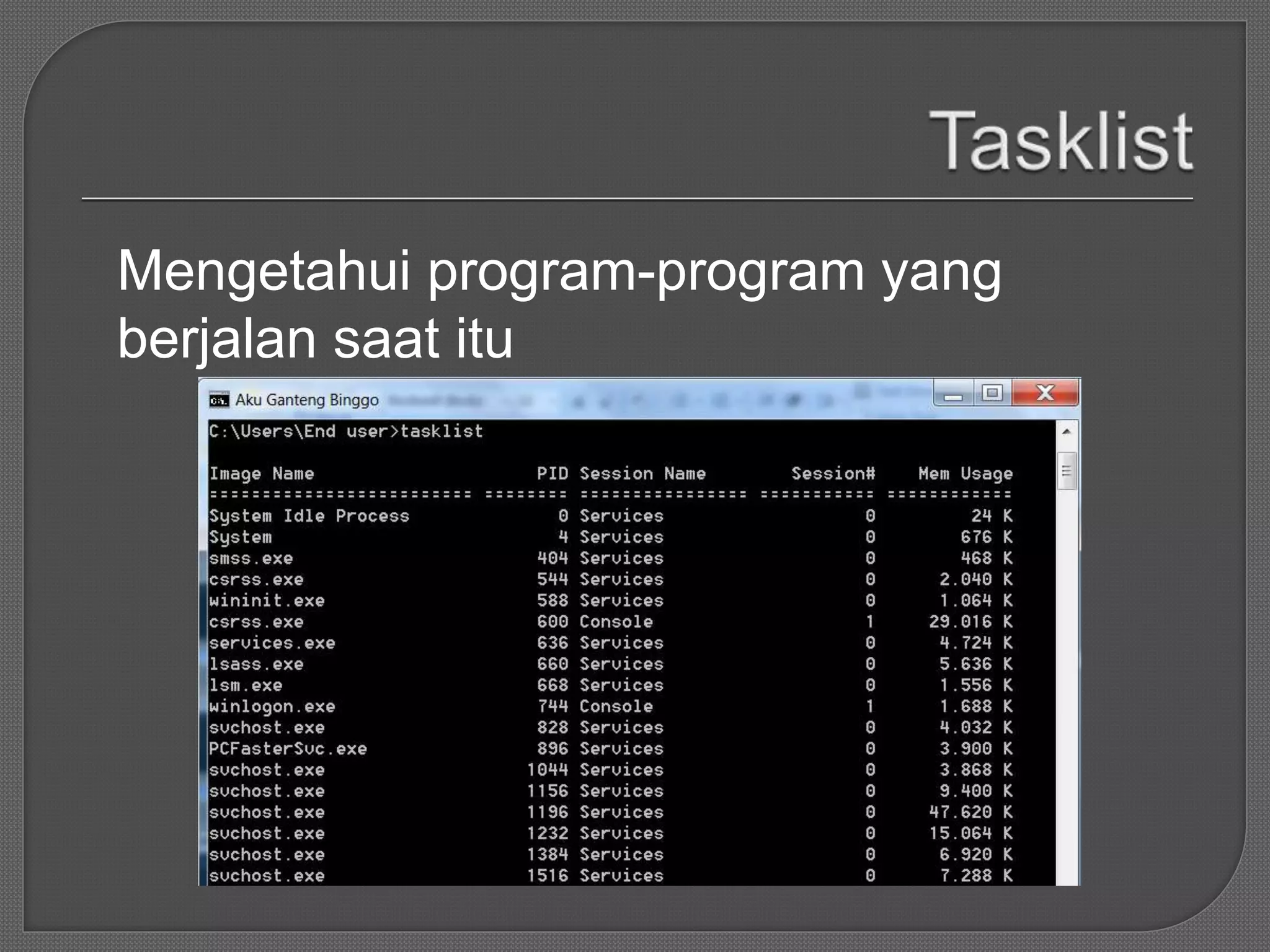Mengetahui program-program yang
berjalan saat itu
 