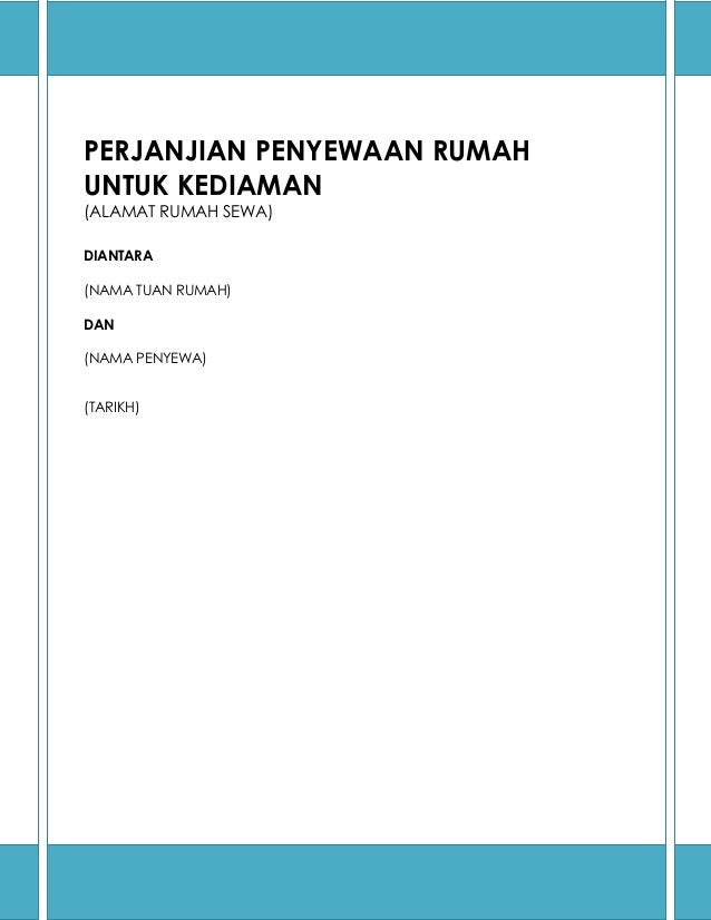 Contoh Surat Perjanjian Sewa Rumah Kediaman Di Malaysia