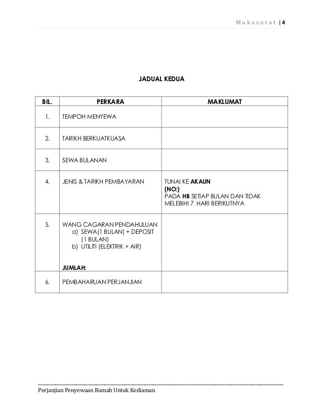 deposit contoh perjanjian rumah Contoh kediaman (6) rumah sewa perjanjian deposit contoh perjanjian rumah Contoh kediaman (6) rumah sewa perjanjian