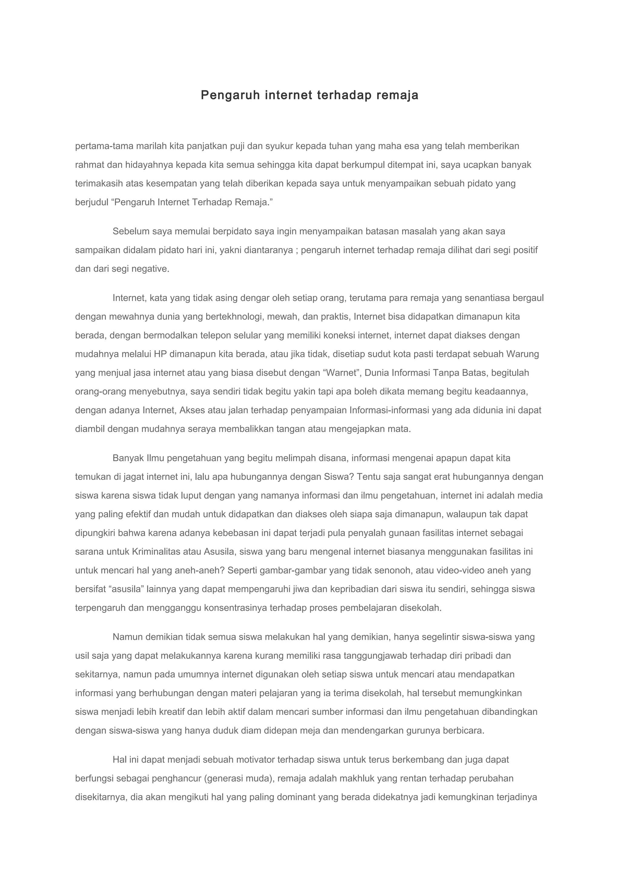 Contoh pidato tentang PDF