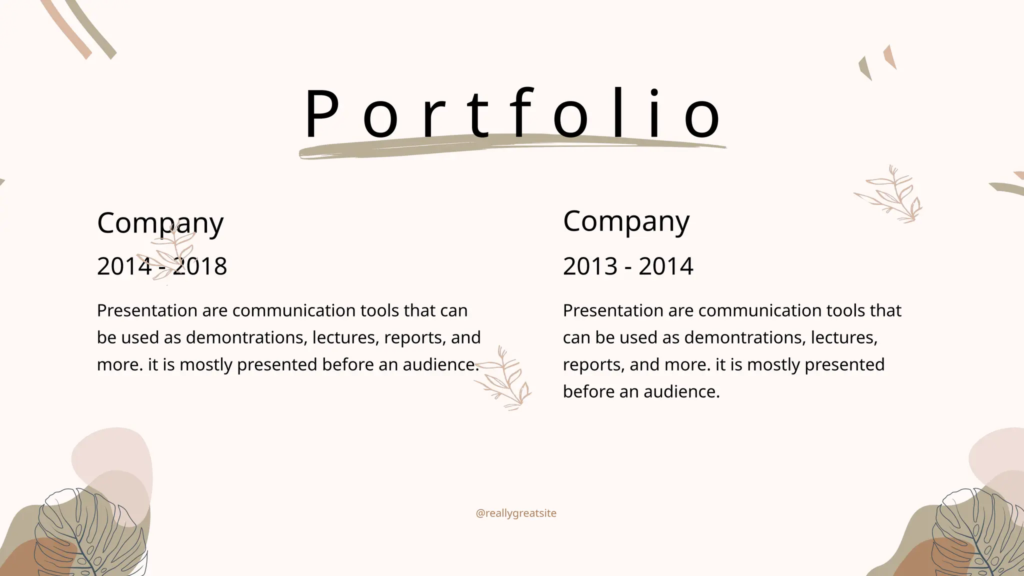 Contoh Template Untuk Presentasi Pembuatan Portofolio Pptx