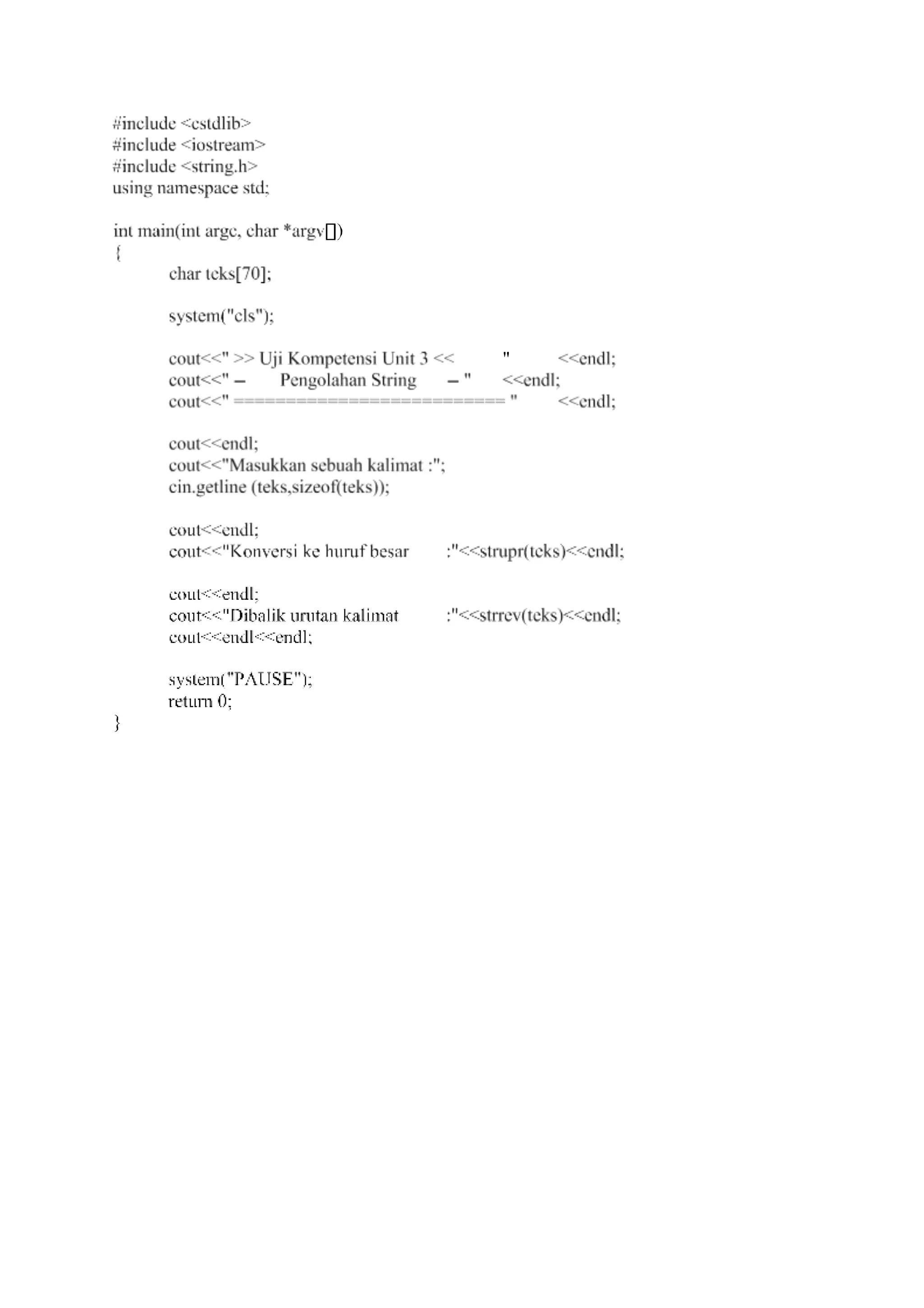 Contoh program string | PDF