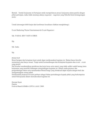 Contoh proposal festival band | PDF