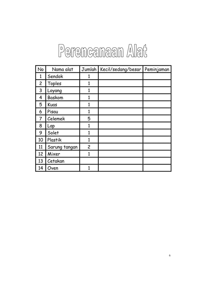 Contoh proposal kegiatan tata boga | PDF