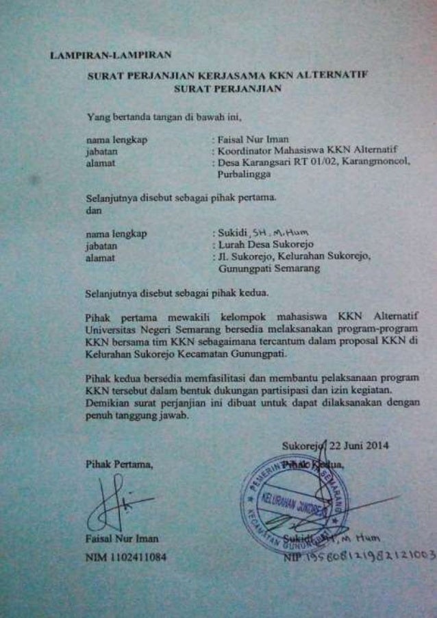 Contoh Perjanjian Bersama Surat Perjanjian Kerjasama 