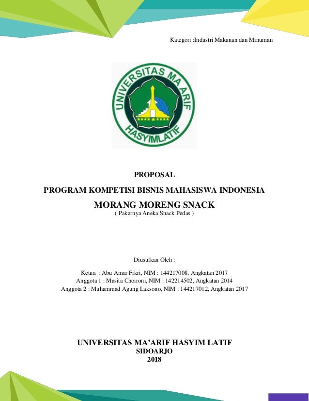 Contoh proposal usaha makanan khas daerah