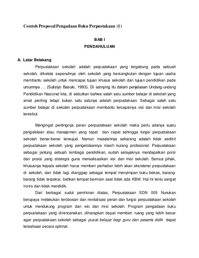 Contoh Proposal Perpustakaan Online  Download Lengkap