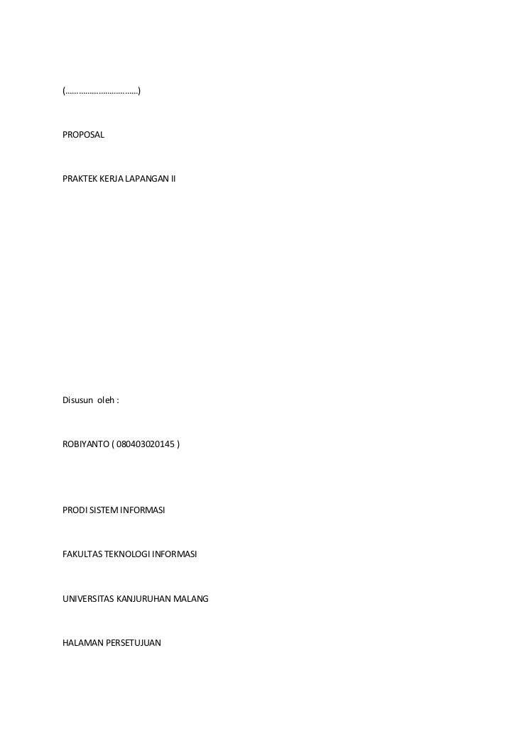 Contoh proposal pengajuan pkl