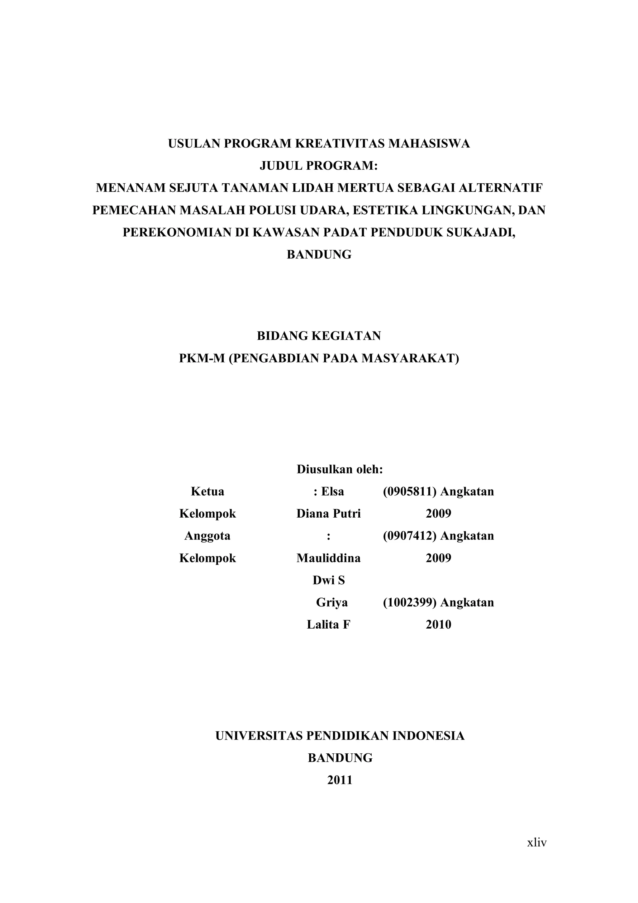 Contoh proposal pkm yang didanai dikti | PDF