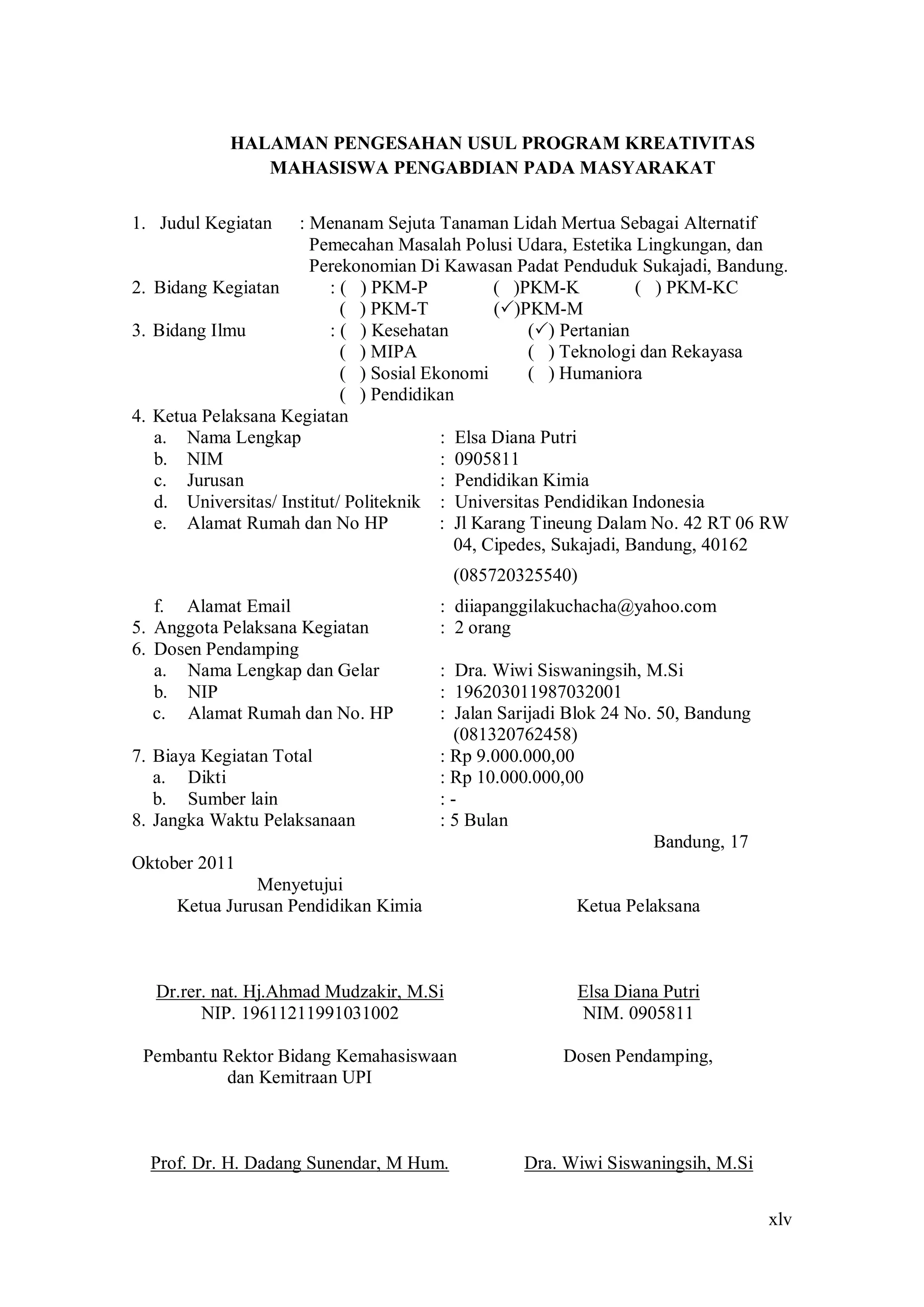 Contoh proposal pkm yang didanai dikti | PDF