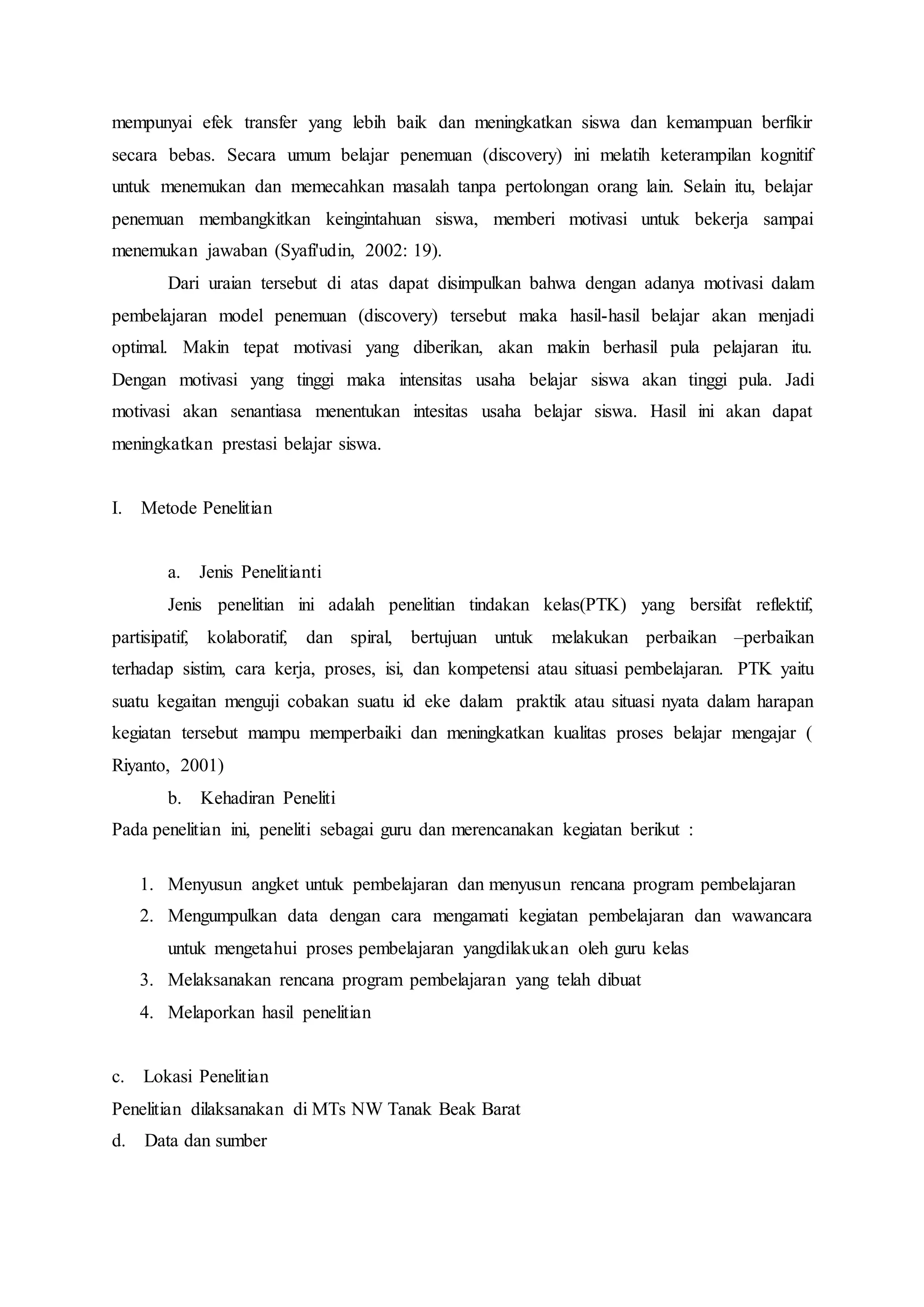 Contoh proposal ptk | DOCX