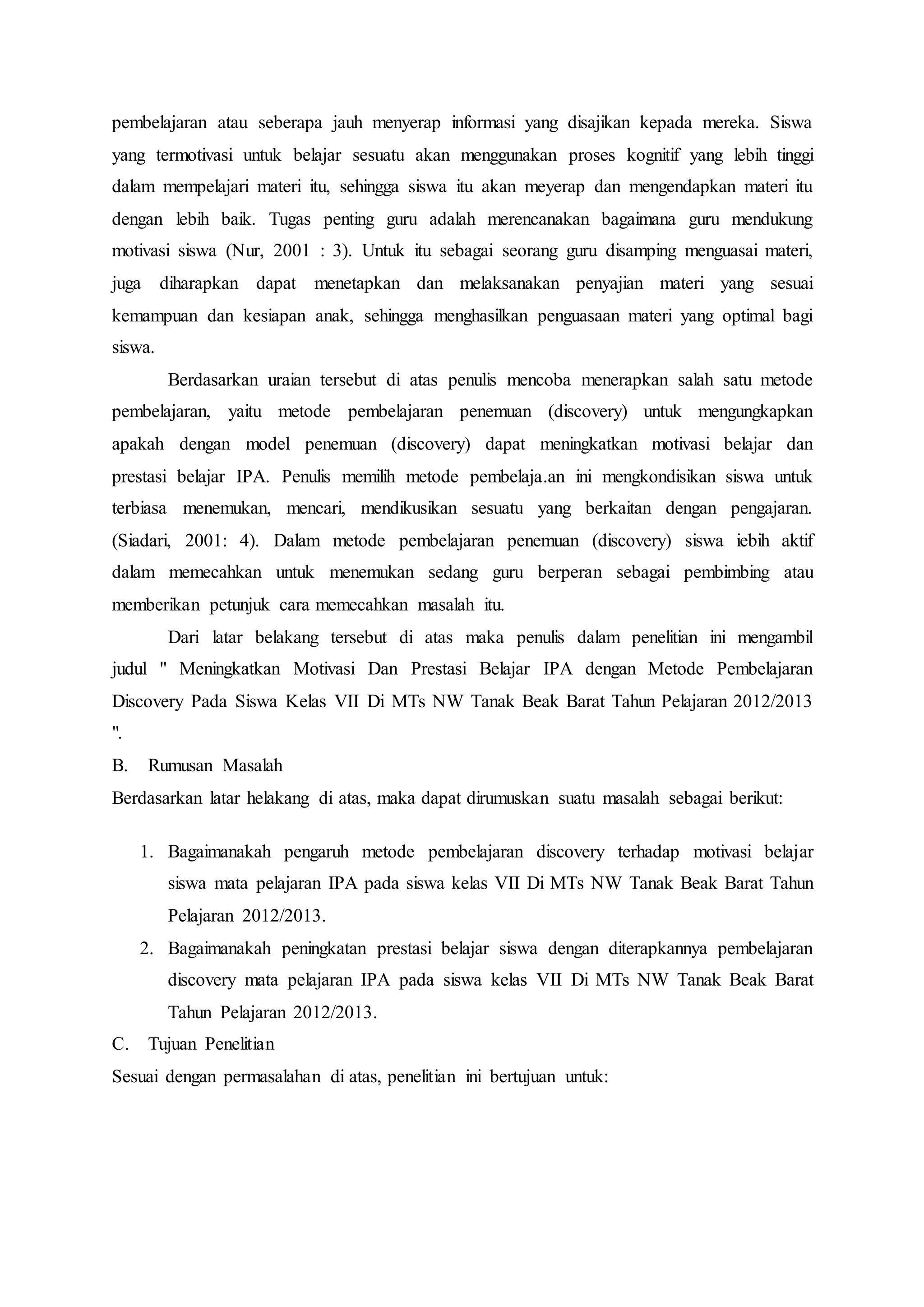Contoh proposal ptk | DOCX