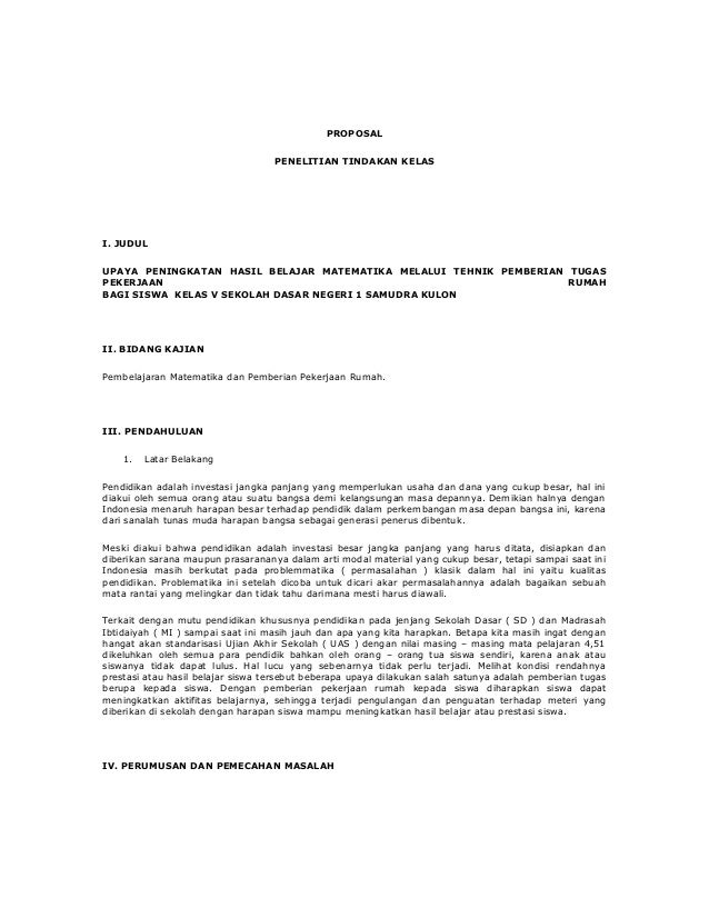 Contoh Proposal Ptk Tematik Sd Kurikulum 2013 Kelas 2